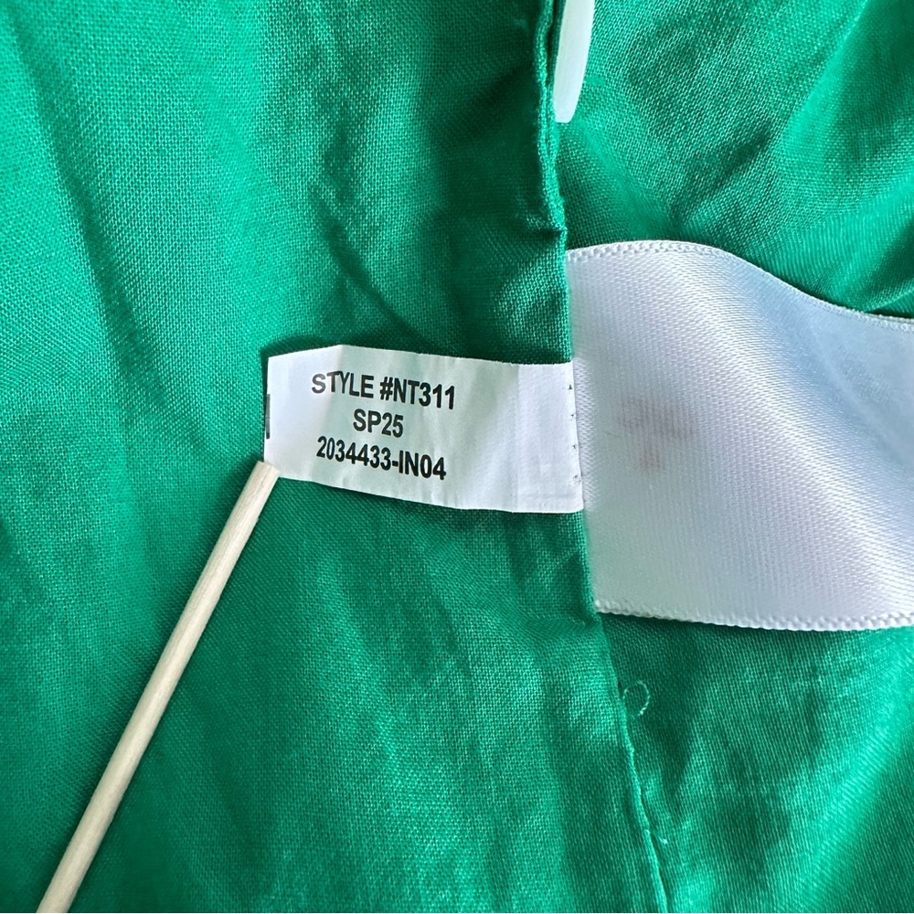 Madewell Melody Bubble Hem Smocked Midi Dress in Verdant Green Poplin |XL| NWT - Picture 10 of 15